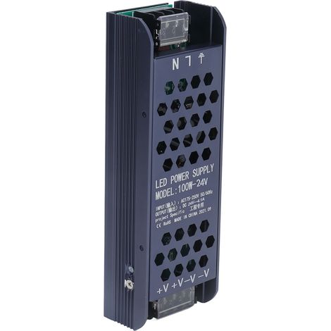 Alimentation LED 100W, Driver à Découpage, Boîtier Aluminium, Protection Surtension, Entrée AC 175-250V, Sortie DC 24V/4.1A