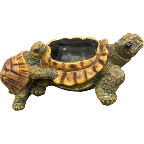 Pot de fleurs en résine forme tortue, joli vase d'extérieur pour plantes grasses (1/5)