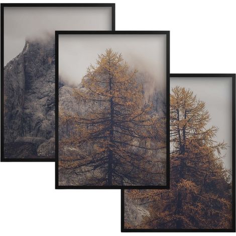 Poster- und Wandbild-Set Berge und Bäume für das Wohnzimmer