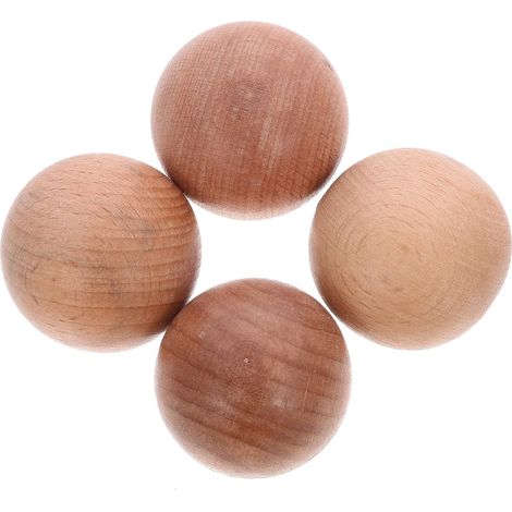 Boutons Boules en Bois 4 Pièces 1, 5 Pouces pour Armoire (1/5)