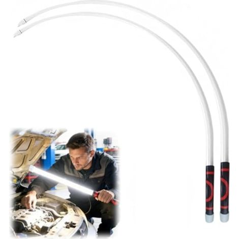 Bâton lumineux LED flexible de 68,5 cm (27 pouces), rechargeable, haute luminosité, pour travaux de maintenance (lot de 2), blanc (1/5)