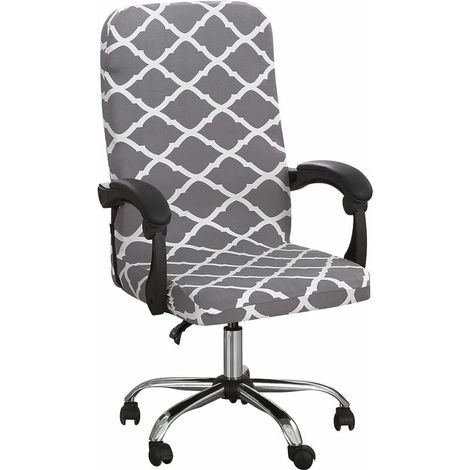 Stretch Office Chair Cover Universal Detachable Rotating Chair Cover Modern Chair Covers Washable Office Chair Cover Chair Cover for Office Gaming,M,Grey (1/5)