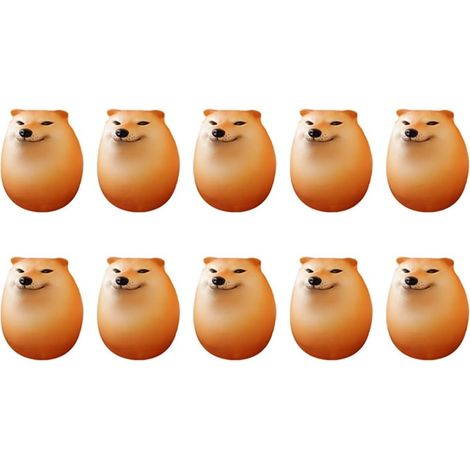 realistische Shiba Inu Hundeeier als Schreibtischdekoration