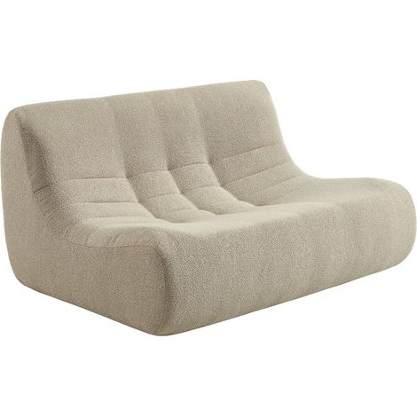 sweeek - 2-Sitzer Sessel mit strukturiertem Bouclé-Bezug, Strukturiertes Bouclé, Beige (1/5)