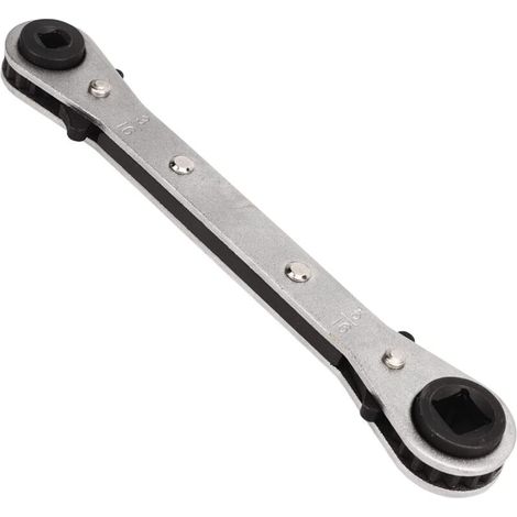 Kälteanlagen-Ratschenschlüssel, Serviceschlüssel mit 4 verschiedenen Größen (3/8", 1/4", 5/16", 3/16") für Klimaanlagen, Kälteanlagen und Gerätereparaturen