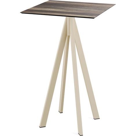 Mange-debout Infinity avec piètement sable + plateau HPL 70x70 cm - Veba