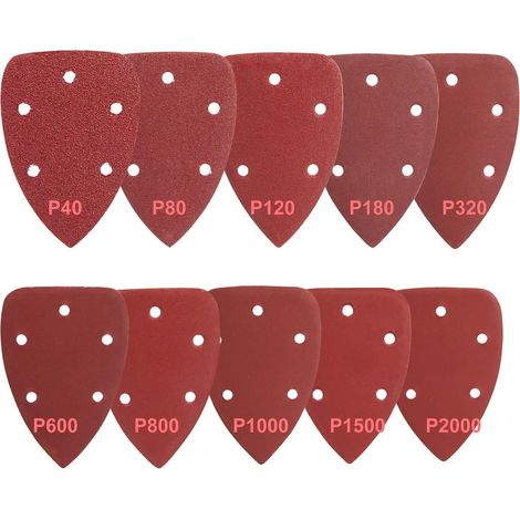 100 PCS 140  90mm Triangles de Ponçage Triangles Abrasifs de 40/80/120/180/320/600/800/1000/1500/2000 pour Ponceuses/Feuilles Abrasives/Papier Abrasif (1/5)