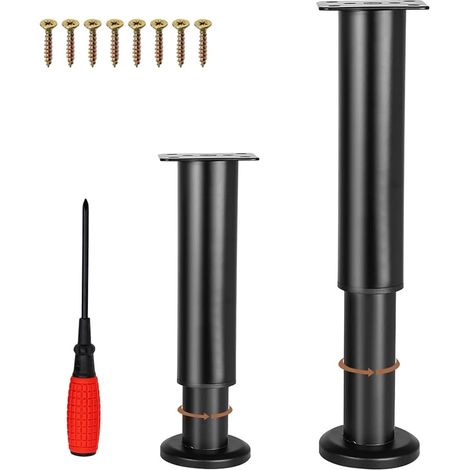 Adjustable Furniture Legs, Bed Legs, Furniture Legs, Adjustable Feet for Furniture, Bathroom Furniture Legs, Coffee Table Legs, Adjustable Height, Load Capacity 800 kg (Black, 18-30 cm) (1/5)