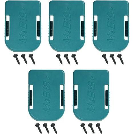 Pack de 5 Supports de Support de Batterie pour Makita également pour Bosch18V Couvercle de Batterie, Support de Support de Batterie pour Clip de Ceinture sur Le Mur de l'étagère (1/4)