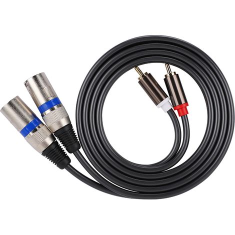 Câble adaptateur audio RCA mâle vers XLR mâle 1,5 m, double rangée, fil PVC, cordon de raccordement (1/5)
