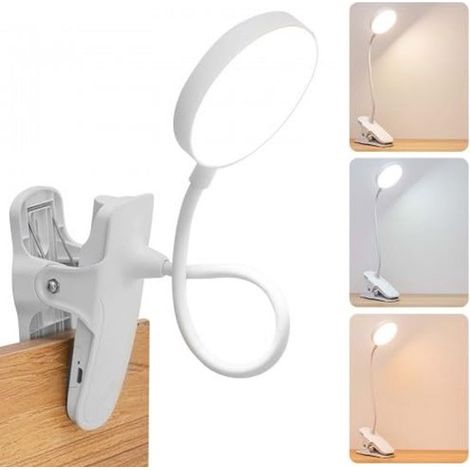 Schreibtischlampe mit Augenschutz und einstellbarer Helligkeit – USB-LED-Lampe mit 3 Beleuchtungsmodi und Klemme (1/5)