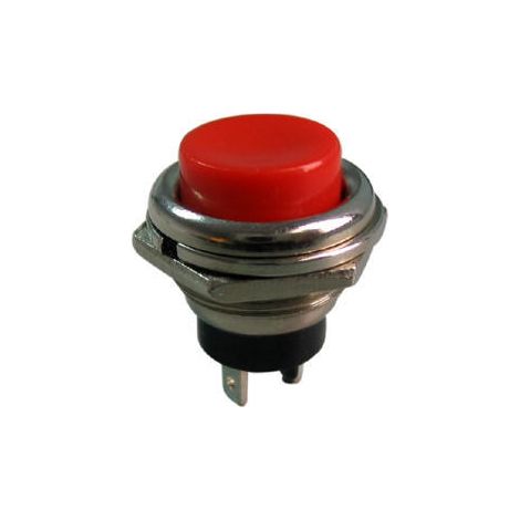 Pulsante monostabile rotondo rosso, normalmente aperto, 19 mm