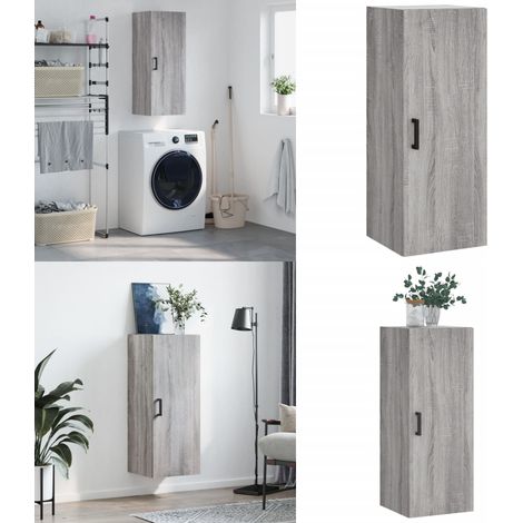 Armoire murale sonoma gris 34,5x34x90 cm - Armoire Murale - Meuble Rangement - Armoire Suspendu - Buffet - Commode - Home & Living (1/5)