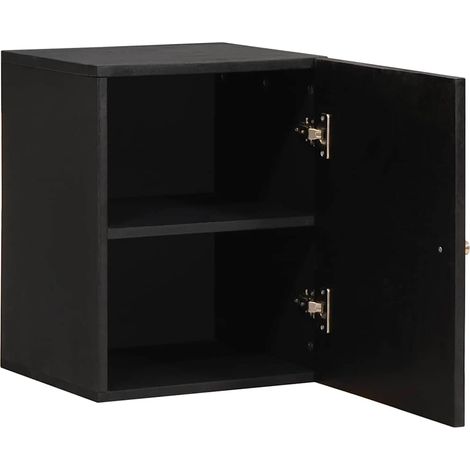 Armadietto a muro Nero 38 x 33 x 48 cm Legno di mango massello vidaXL