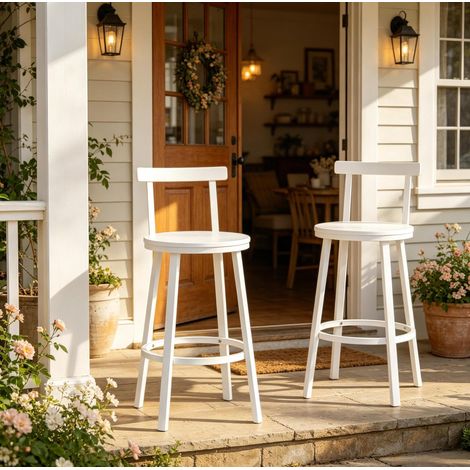 Bar Hocker,Moderner Akzent Hocker,Ess Hocker mit gebogenen Rückenlehne,Küchenstuhl,Frühstück Hocker(nur mit 2Pcs Hocker) (1/5)