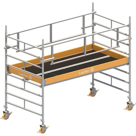 Layher Rollgerüst Uni Breit P2 Safety Plus mit Doppelgeländer 3,20m AH (1/3)