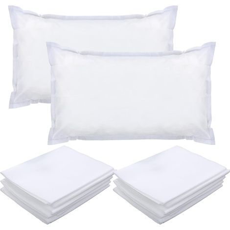 Lot de 20 housses de coussin jetables en tissu non tissé - 80 x 50 cm - Blanc - Portable - Pour les salons de beauté, les hôtels, les maisons d'hôtes, les voyages (1/5)