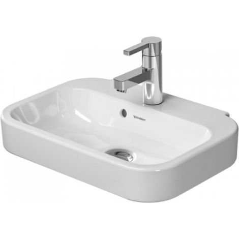 Duravit Happy D.2 - Lavamanos 50x36 cm, con 1 orificio para grifería, blanco alpino 0709500000