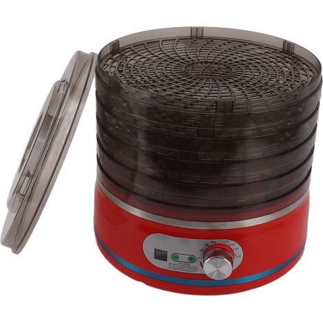Déshydrateur alimentaire rouge à 5 niveaux, grande capacité, pour légumes, fruits et friandises pour animaux, prise UE 220-240 V. (1/5)