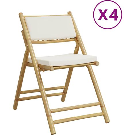 Maison Exclusive - Bistrostühle 4 Stk. Klappbar mit Cremeweißen K