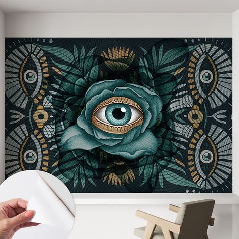 Fototapete Selbstklebend - Wanddekoration - Wandfolie - 3D Tapete Wand - Wohnungsdeko Blumenauge 152x104 cm (1/5)