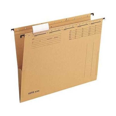 Hängetasche ALPHA® DIN A4 250g/m² Natronkarton recycelt naturbraun 25 St./Pack. (1/3)