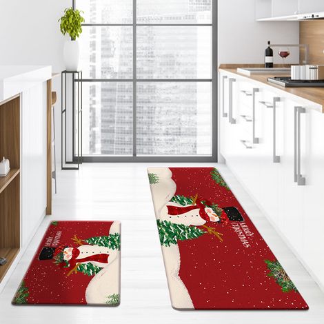 Christmas Kitchen Floor Mat, Non-Slip Mat, Winter Entrance Mat, Anti-Slip Door Mat - JWF7186 - 40600.8cm