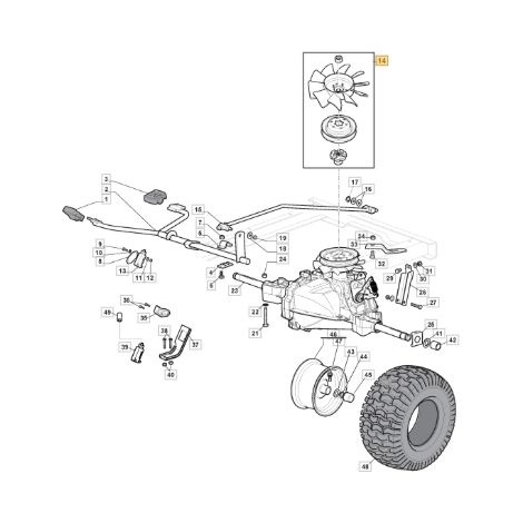 Kit de ventilador de polea para tractor cortacésped STIGA 1530H ORIGINAL 1139-2201-01 (1/2)