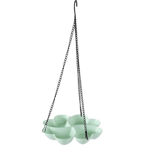 Mangeoire à Oiseaux à Plate-Forme pour Extérieur, Matériau ABS Résistant aux Intempéries, Suspendue pour Balcon d'arbre, Double Plateau de Nourriture et d'eau 289g pour Petits Oiseaux (1/5)