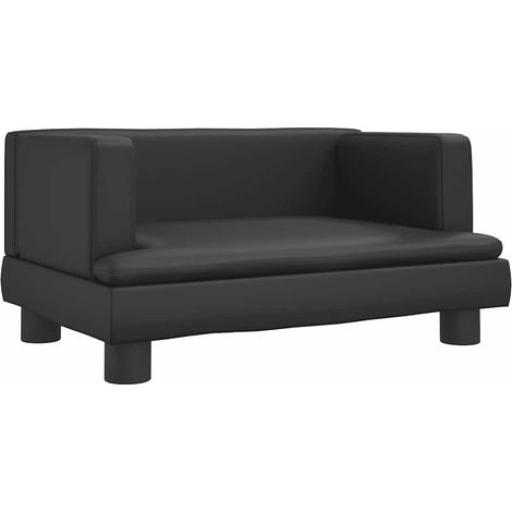 Lit pour chien panier canapé confortable 60 x 40 x 30 cm similicuir noir (1/5)