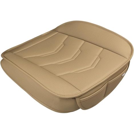 Lot de 2 Housses de siège Cuir PU, Rembourrage Charbon Bambou, Antidérapant, Compatible Airbag, Pour SUV et Voiture (1/5)