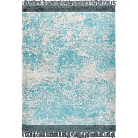 Teppich AKARSU Blau 140 x 200 cm Viskose