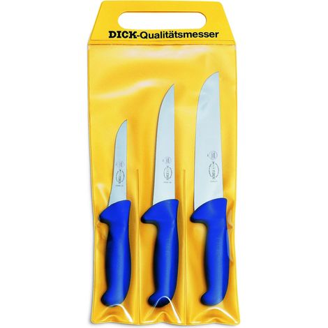 Dick Messer ErgoGrip 3-tlg, Ausbeinmesser 13cm Stechmesser 18cm Blockmesser 21cm