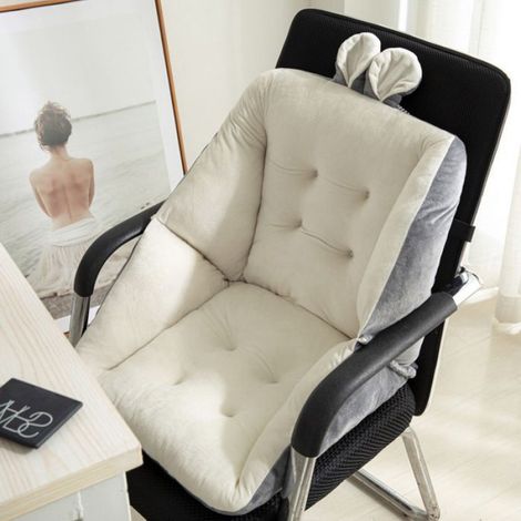 1 Coussin de chaise avec dossier, 45x45cm, velours doux, élastique, pour bureau, jardin, salon (1/4)