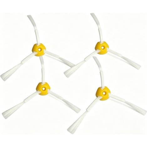 Pack of 4 side brushes for iRobot Roomba - 600/700 Series - Yellow (1/3)