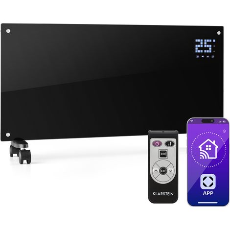 Klarstein – Radiateur électrique mobile 2000W – Chauffage mural intelligent – Faible consommation – Compatible Alexa – Minuterie programmable – IP24 pour salle de bain (1/5)