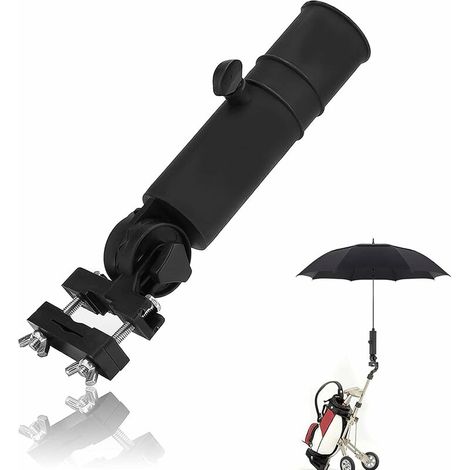 Golf Support Parapluie,T-Audace Réglable Support de Parapluie de Golf,Universel Umbrella Holder,Porte-Parapluie pour Chariot de Golf,Vélo,Bébé Poussette,Plage Chaise(Noir)