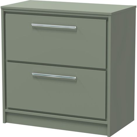 Balterley Longnor 800mm Framed Design Floor Standing 2 Drawer Vanity with Worktop - Fern Green