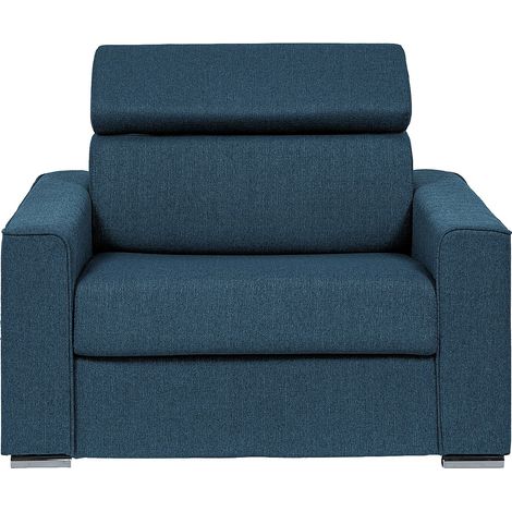 Fauteuil convertible express en tissu bleu - Couchage 70 cm - Matelas 18 cm VIZIR (1/4)