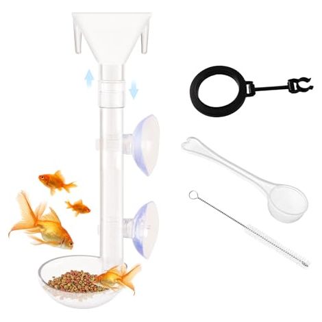 Aquarium Futterrohr Kit, Garnelen Futterrohr Und Schüssel Set, Einstellbare Länge Garnelen Futterrohr, Garnelenfutterschale mit Saugnapf Fütterungsröhre, Aquarium Futterrohr für Aquarium Garnelen
