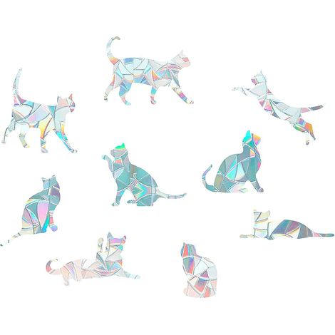 Styles Cat Window Clings Static Rainbow Glass Stickers Window Alert Stickers Sun Catcher Decorations Non-Adhesive Prismatic Vinyl (1/5)