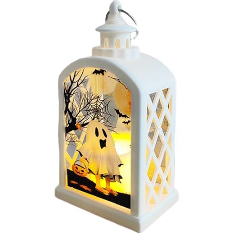 Tragbare Halloween-Laterne, orange LED-Kerze, dekorative Halloween-Lampe für Spukhäuser...