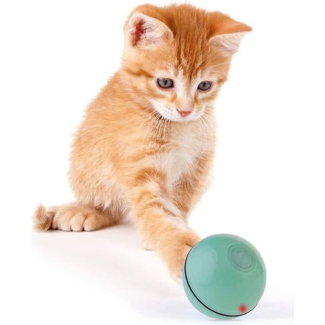 Jouet interactif pour chat, balle animée intelligente, balle roulante automatique, balle rotative à 360 degrés, Re