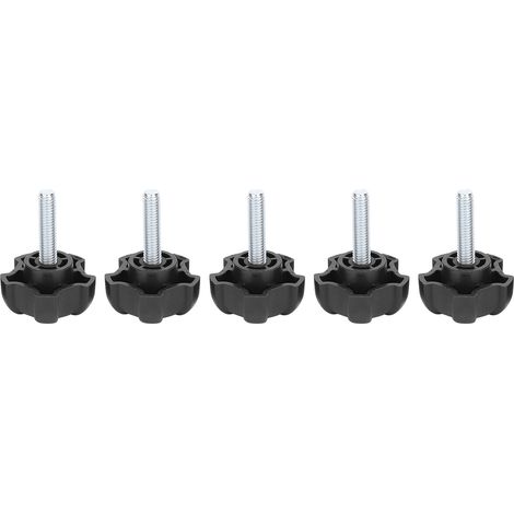 Lot de 5 vis à oreilles M6 25 mm avec poignée en plastique et tête en étoile à cinq branches. (1/5)
