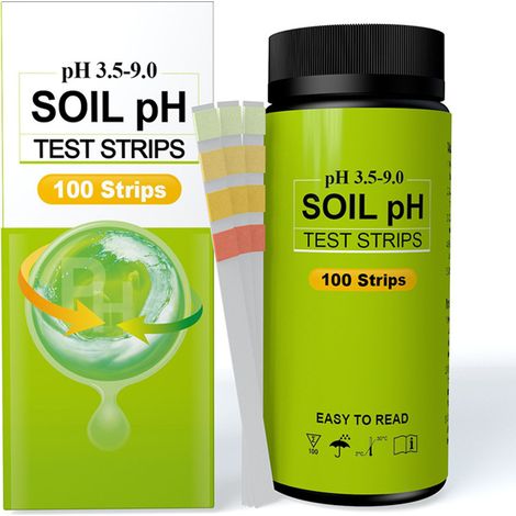 100pcs Soil PH Test Strip 3.5 to 9 Range High Accuracy PH Testing Paper Kit for Garden Lawn Grass Plant