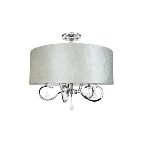 Lustre glamour Amsterdam Ø60 cm abat-jour 5xE14 chromé