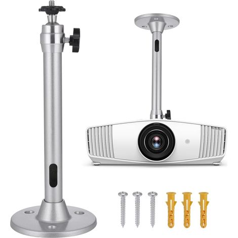 Support Universel pour Mini Projecteur Plafond 21.5CM - Rotation à 360° Mural - Aluminium (1/5)