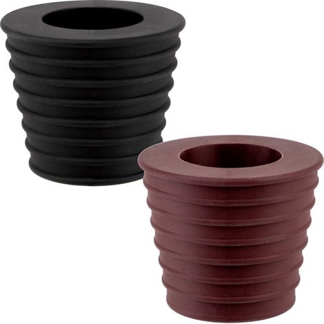 2 silicone plugs (black + brown) for opening and stabilizing the umbrella cone base stand or the umbrella base stand for patio table holes, umbrella stand (1/5)