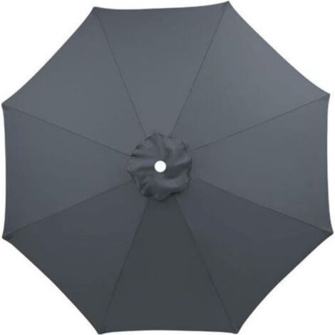 Telo di ricambio per ombrellone a braccio laterale da 3 m, 6/8 stecche, per giardino, spiaggia, protezione UV, grigio, 8 stecche