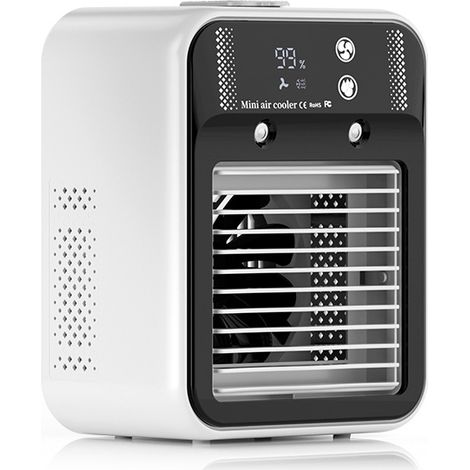 Este ventilador de aire acondicionado es apto para uso interior y exterior e incluye un depósito de agua. (18 x 17 x 15 cm) (1/5)